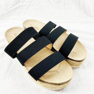 Mata Shoes Black Platform Sandals Size 7.5 M